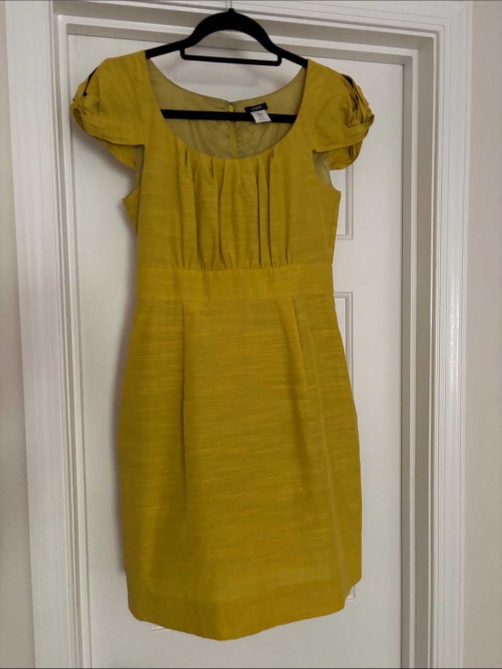 J. Crew Women's Yellow Cap-Sleeve Dress